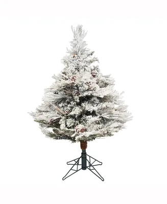 Vickerman ft Flocked Alberta Artificial Christmas Tree Unlit