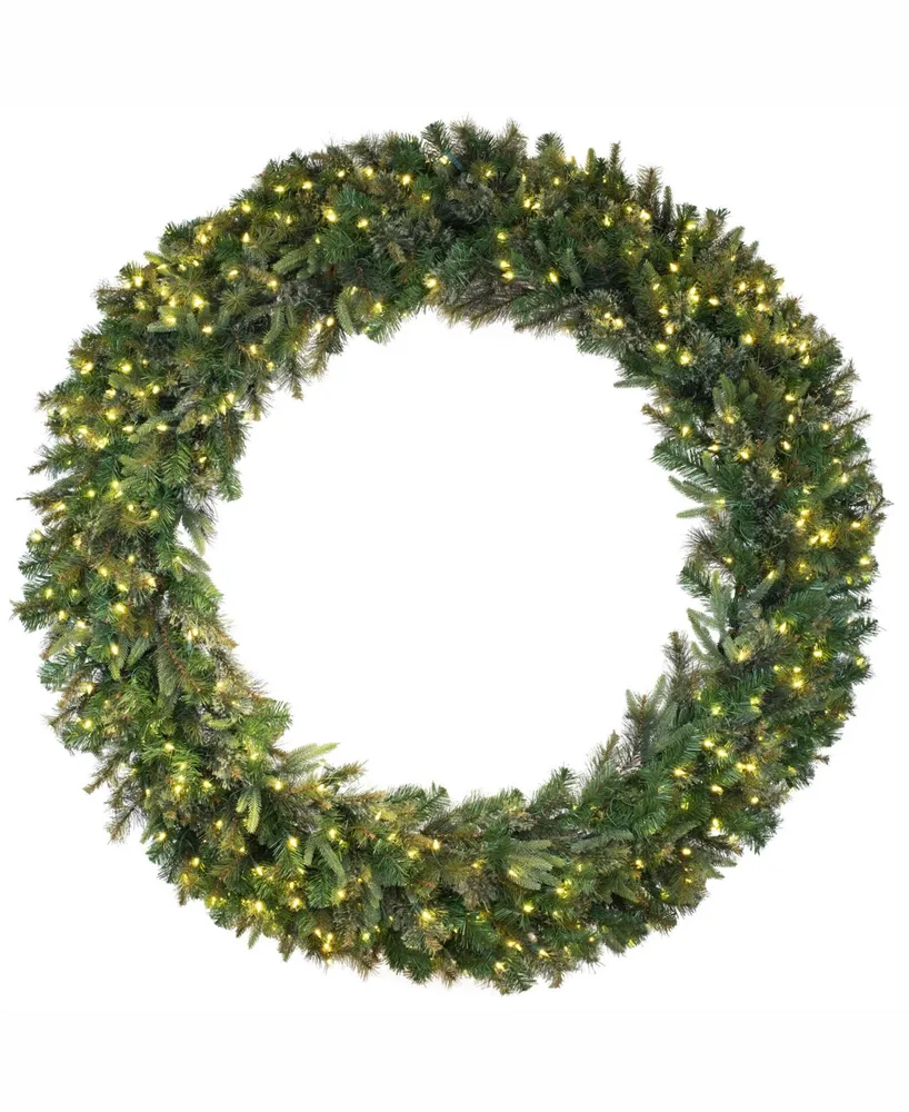 Vickerman 72 inch Cashmere Artificial Christmas Wreath With 400 Warm White Led Lights