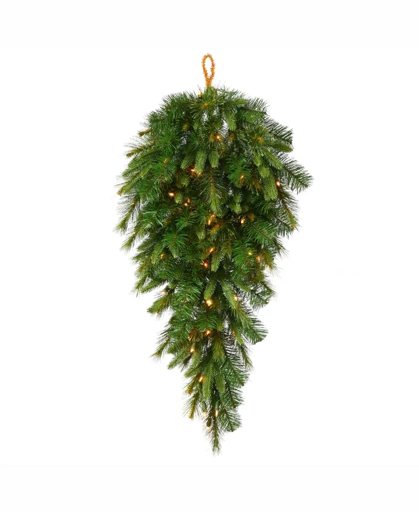 Vickerman 36 inch Cashmere Artificial Christmas Teardrop With 30 Warm White Battery Operated Led Lights