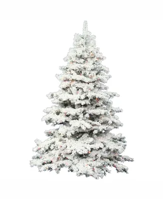 Vickerman 5.5 ft Flocked Alaskan Pine Artificial Christmas Tree With 500 Clear Lights