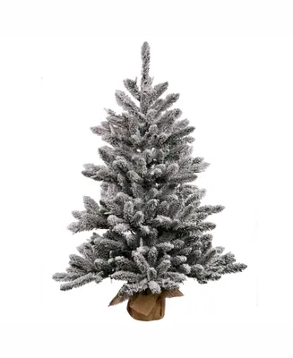 Vickerman 36 inch Flocked Anoka Pine Artificial Christmas Tree Unlit