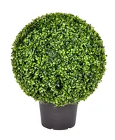 Vickerman 20" Artificial Potted Green Boxwood Ball