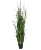 Vickerman 60" Pvc Artificial Potted Green Sheep's Grass and Plastic Grass