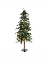 Vickerman 6 ft Mixed Country Alpine Artificial Christmas Tree With 200 Warm White Led Lights