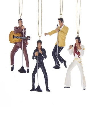 Kurt Adler 2.5 Inch Resin Elvis Presley 4 Piece Ornament Gift Set