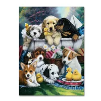 Jenny Newland 'Bath Time Pups' Canvas Art, 14" x 19"