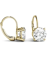 Moissanite Leverback Earrings (3 ct. t.w. Diamond Equivalent) 14k White or Yellow Gold