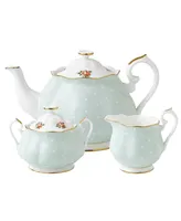 Royal Albert Old Country Roses Polka Rose 3 Piece Tea Set