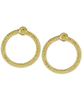 Doorknocker Circle Drop Earrings in 14k Gold