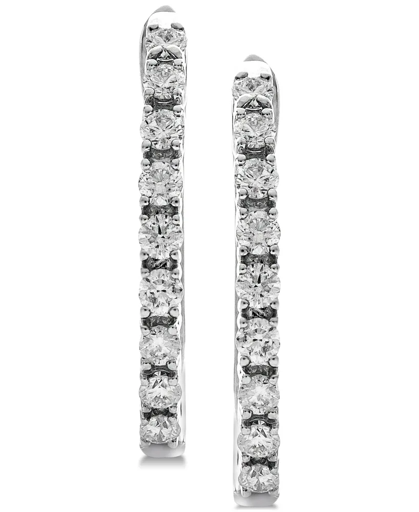 Diamond Huggie Hoop Earrings (1/2 ct. t.w.) in 14k White Gold