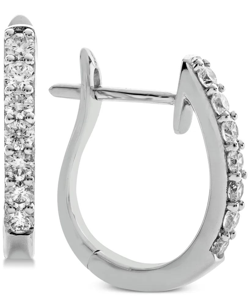 Diamond Hoop Earrings (1/2 ct. t.w.) in 14k White Gold