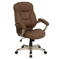 High Back Microfiber Contemporary Executive Swivel Chair With Arms