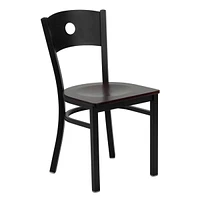 Hercules Series Black Circle Back Metal Restaurant Chair