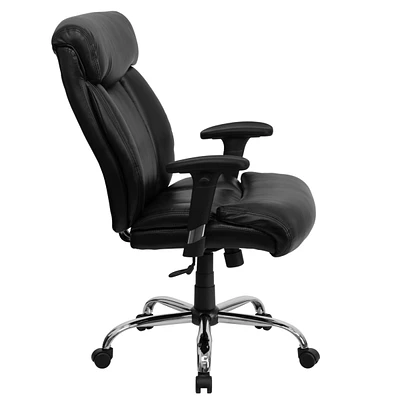 Hercules Series Big & Tall 400 Lb. Rated Black Leather Executive Swivel Chair With Adjustable Arms