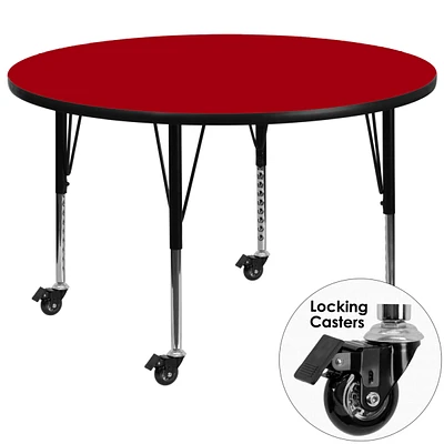 Mobile 48'' Round Thermal Laminate Activity Table