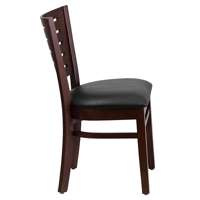 Darby Series Slat Back Walnut Wood Restaurant Chair