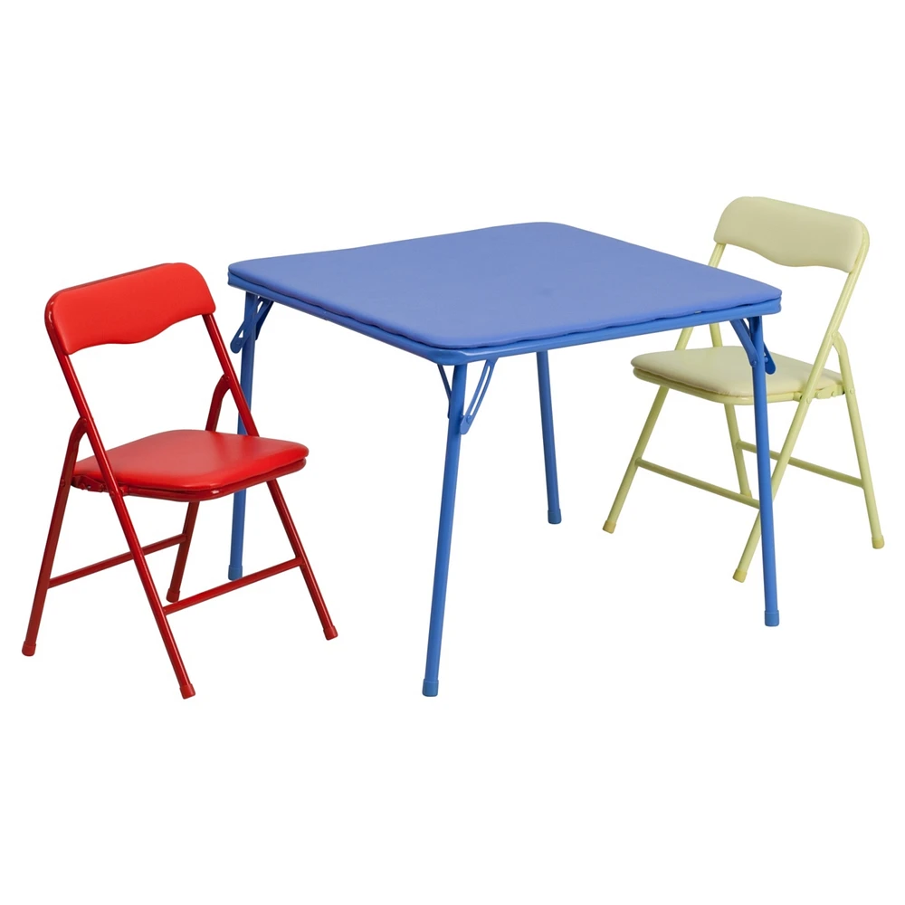 Kids Colorful 3 Piece Folding Table And Chair Set