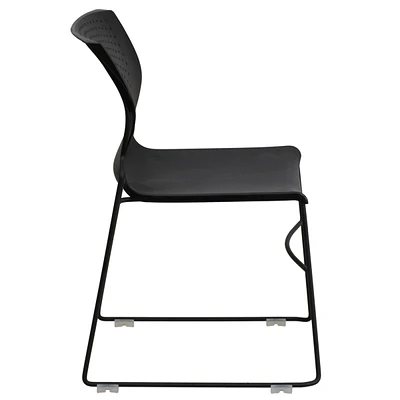 Hercules Series 661 Lb. Capacity Black Full Back Stack Chair With Black Frame