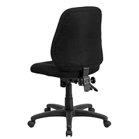 Mid-Back Black Fabric Multifunction Ergonomic Swivel Task Chair