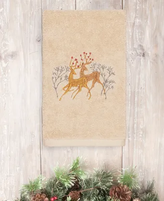 Linum Home Christmas Deer 100% Turkish Cotton Hand Towel