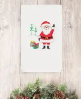 Linum Home Christmas Santa Waving 100 Turkish Cotton Hand Towels