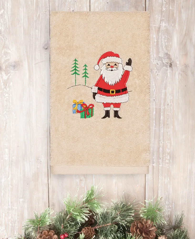 Linum Home Christmas Santa Waving 100% Turkish Cotton Hand Towel