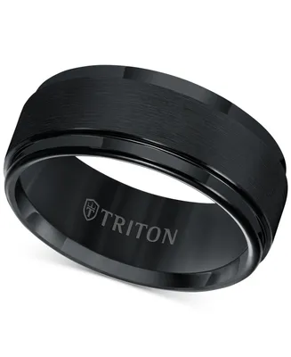 Triton Brush Finish Edged Comfort Fit Band Tungsten Carbide