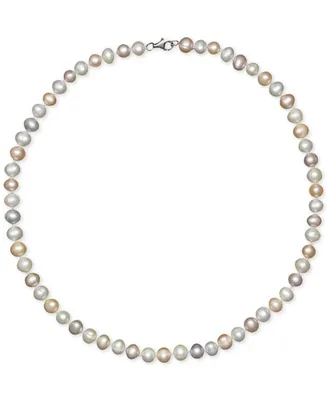 18" Cultured Freshwater Pearl Strand Necklace (7-8mm) Sterling Silver