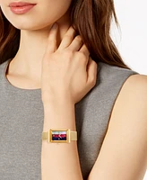 Gucci Women's Swiss G-Frame Gold-Tone Pvd Stainless Steel Mesh Bracelet Watch 21x34mm