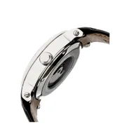 Heritor Automatic Aries Silver & Black & Black Leather Watches 43mm