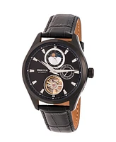 Heritor Automatic Sebastian Black Leather Watches 40mm