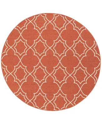 Closeout! Surya Alfresco Alf-9591 Rust 5'3" Round Area Rug, Indoor/Outdoor