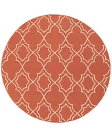 Closeout! Surya Alfresco Alf-9591 Rust 5'3" Round Area Rug, Indoor/Outdoor