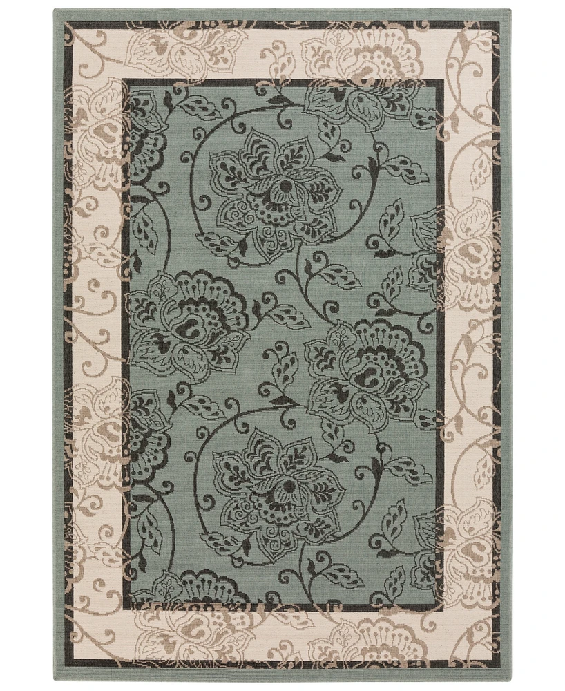 Livabliss Alfresco Alf-9594 Sage 2'3" x 7'9" Runner Area Rug, Indoor/Outdoor
