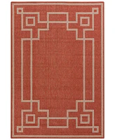 Livabliss Alfresco Alf-9631 Rust 7'3" Square Area Rug, Indoor/Outdoor