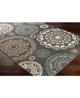 Closeout! Surya Alfresco Alf-9668 Black 2'3" x 4'6" Area Rug, Indoor/Outdoor