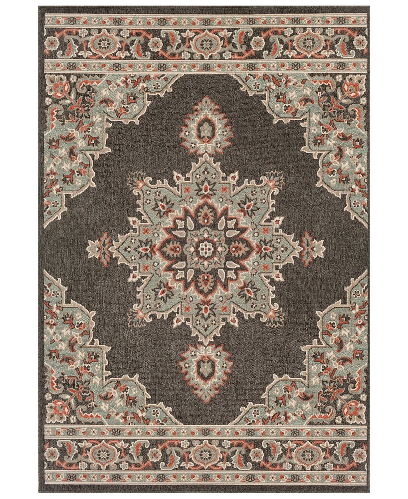 Livabliss Alfresco Alf-9671 Black 6' x 9' Area Rug, Indoor/Outdoor
