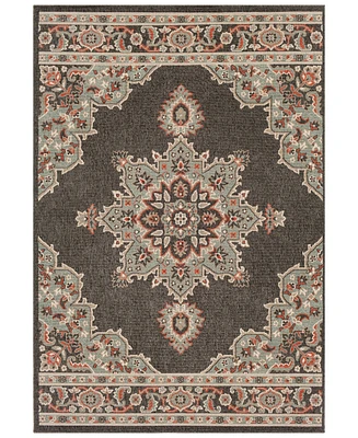 Livabliss Alfresco Alf-9671 Black 6' x 9' Area Rug, Indoor/Outdoor
