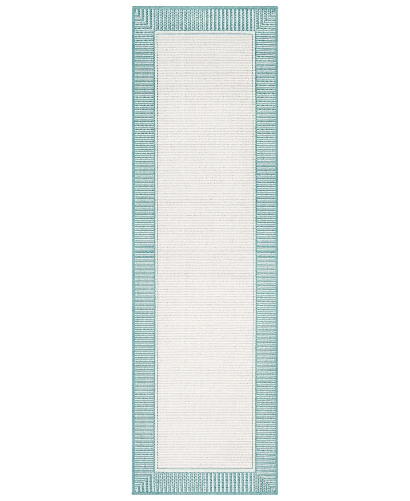 Livabliss Alfresco Alf-9680 Teal 2'3" x 11'9" Runner Area Rug, Indoor/Outdoor