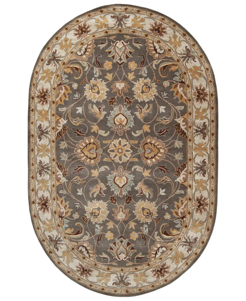 Livabliss Caesar Cae-1005 Charcoal 6' x 9' Oval Area Rug