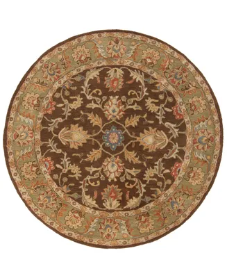 Livabliss Caesar Cae-1009 Dark Brown 6' Round Area Rug