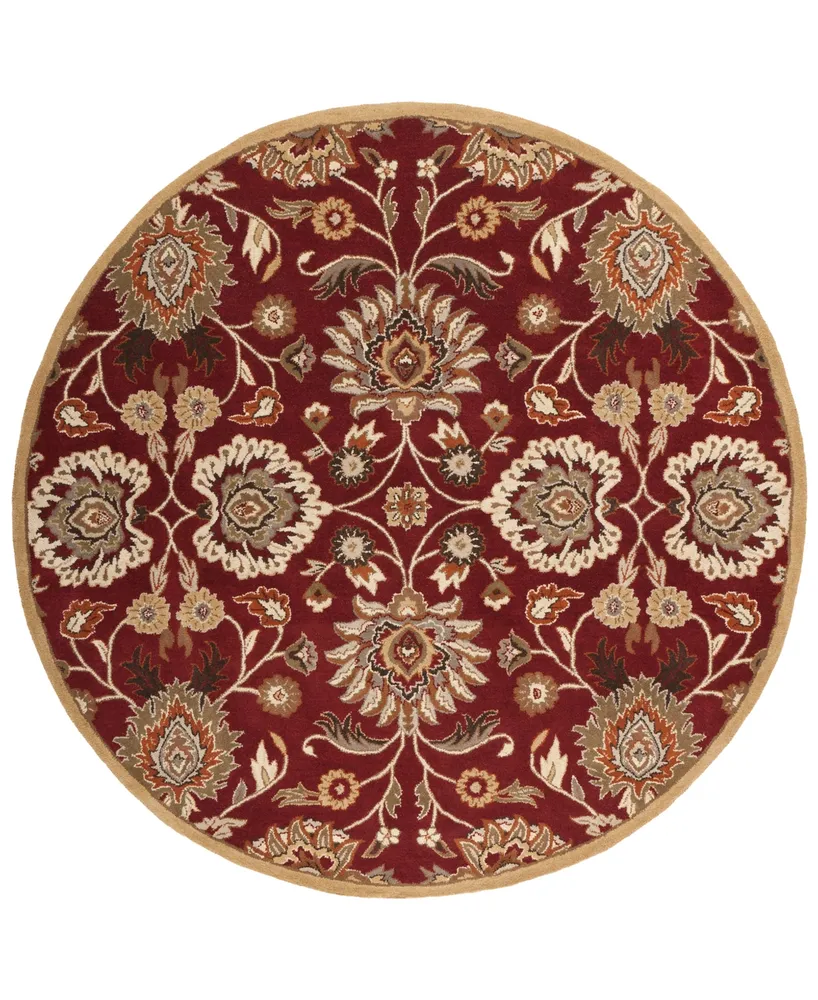 Livabliss Caesar Cae-1061 Burgundy 4' Round Area Rug