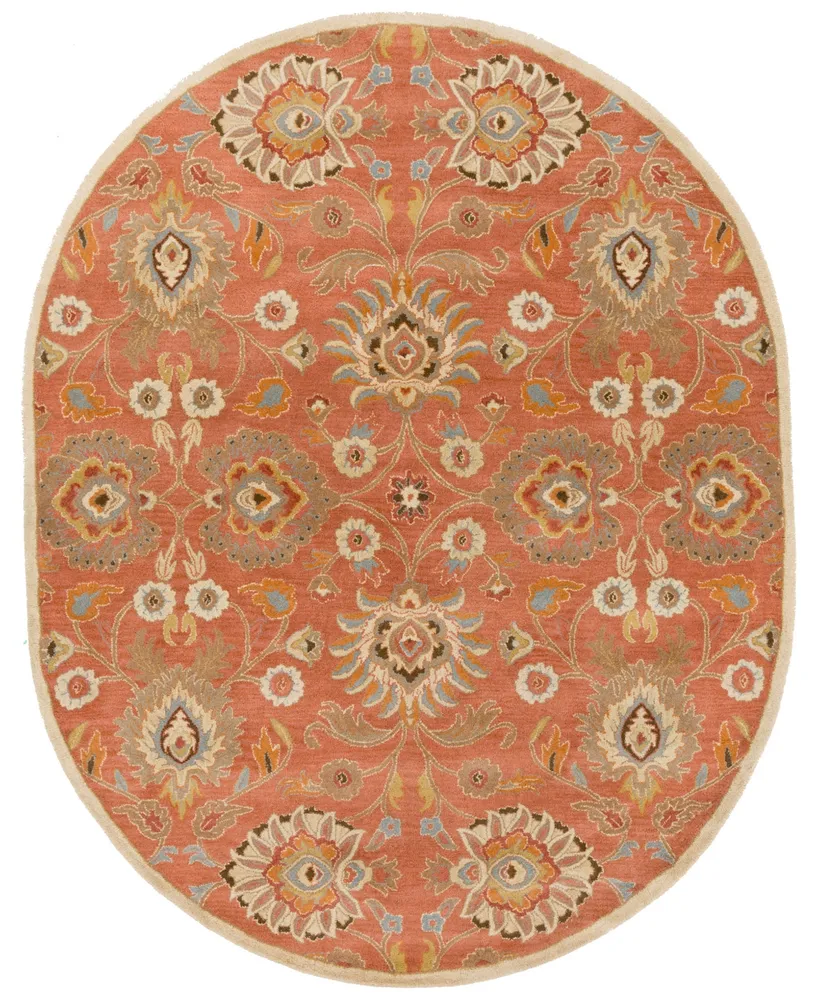 Livabliss Caesar Cae-1107 Burnt Orange 6' x 9' Oval Area Rug