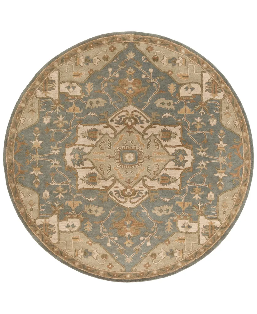 Livabliss Caesar Cae-1144 Medium Gray 4' Round Area Rug