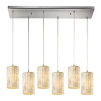 Coletta 1-Light Genuine Stone Pendant in Satin Nickel