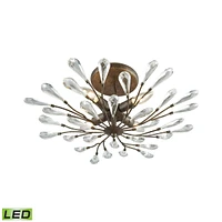 Crislett 4 Light Semi Flush in Sunglow Bronze with Clear Crystal