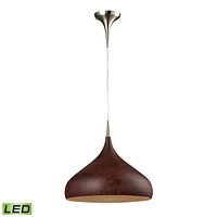 Lindsey Collection 1 light pendant in Satin Nickel