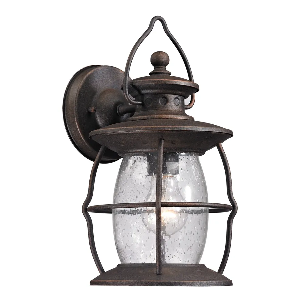 Village Lantern Collection 1 light outdoor sconce in Weathered Charcoal