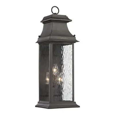 Forged Provincial Collection light outdoor sconce in Charcoal