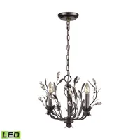 Circeo 3 Light Chandelier in Deep Rust and Crystal Droplets - Includes Adapter Kit